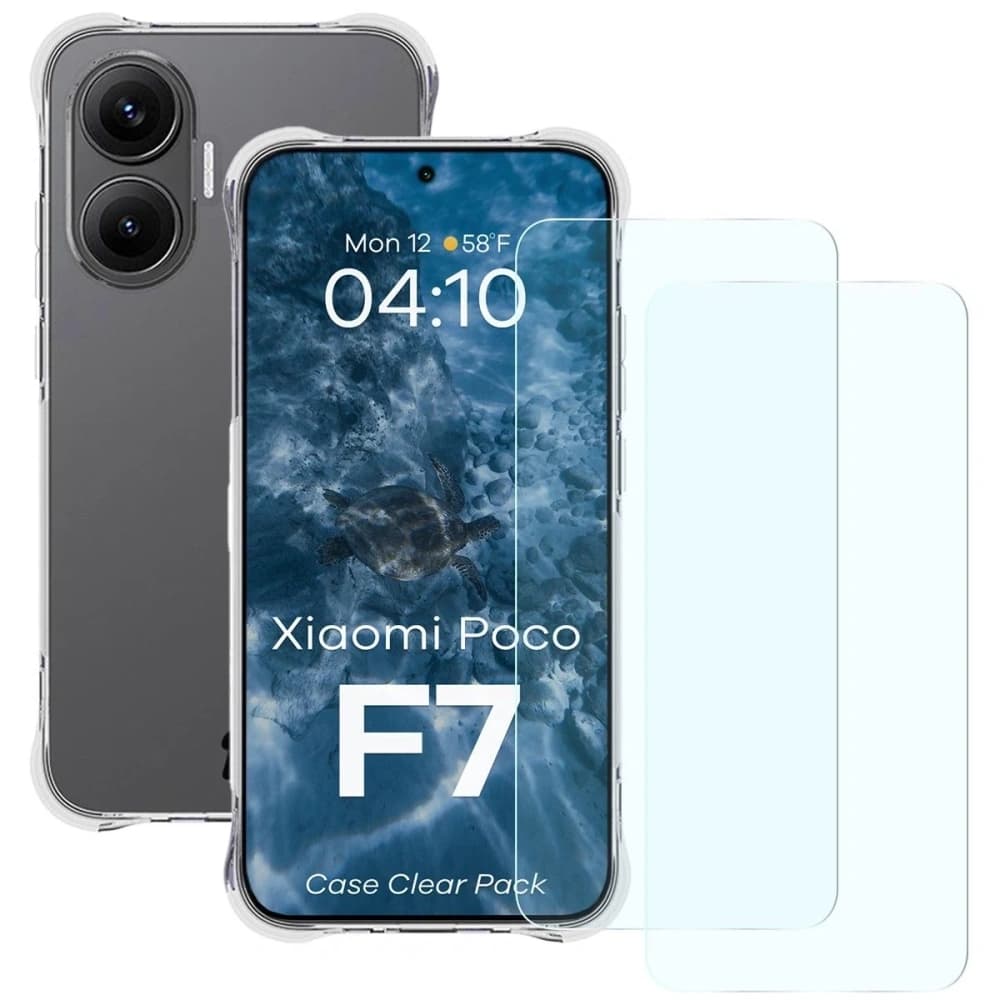 Bizon Case Clear Pack case + 2x tempered glass Xiaomi POCO F7 - 1