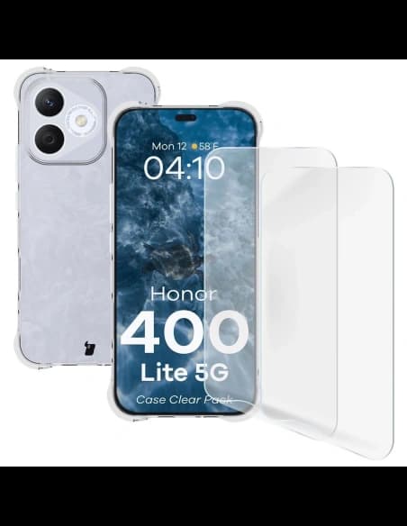 Bizon Case Clear Pack pouzdro + 2x ochranná fólie na displej Honor 400 Lite