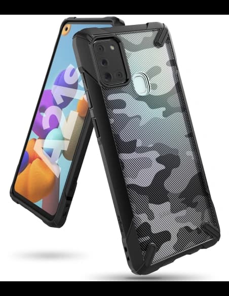 Ringke Samsung Tasche Fusion-X Galaxy A21s Camo (Moro) Schwarz