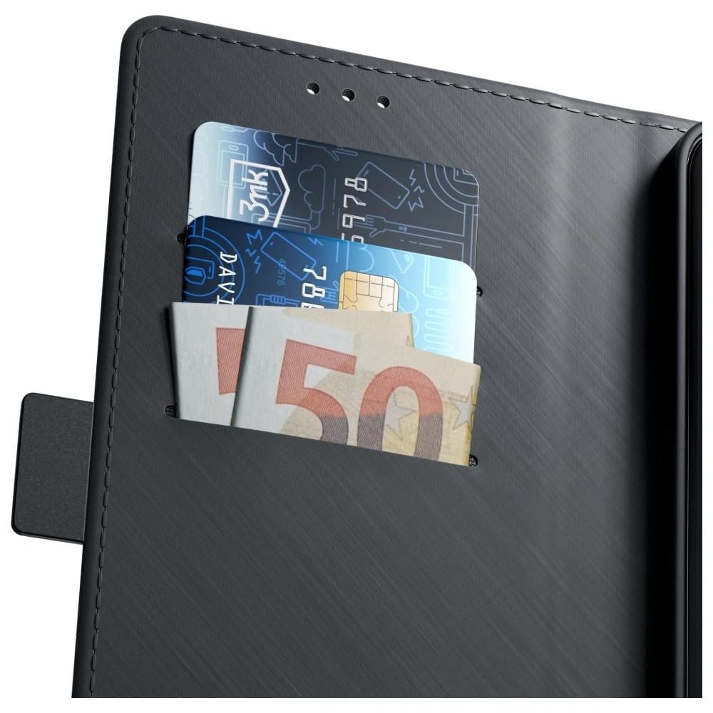 Husa 3MK Wallet pentru Samsung Galaxy S25 FE neagră - 6