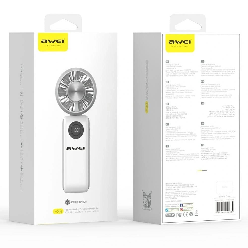 AWEI F39 Fast Ice Mini Pocket Fan white - 8