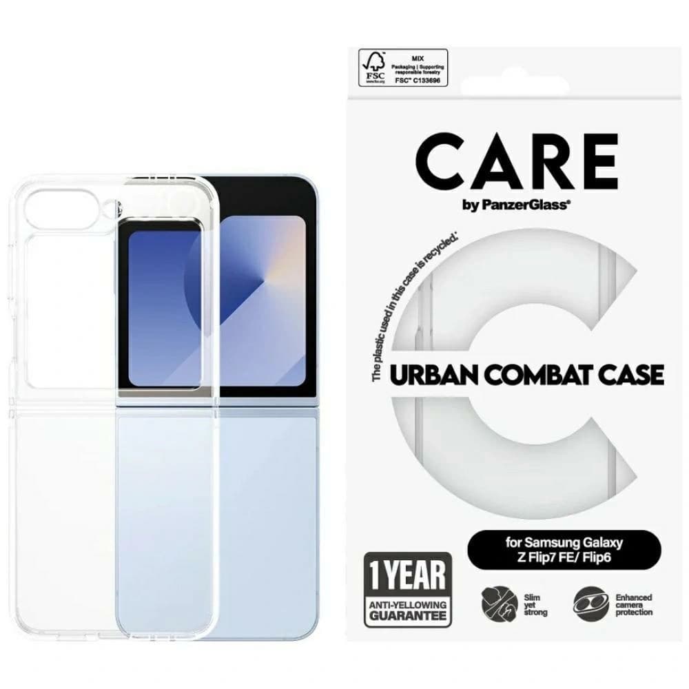 CARE von PanzerGlass Flagship Urban Combat Samsung Galaxy Z Flip7 FE / Flip6 klar