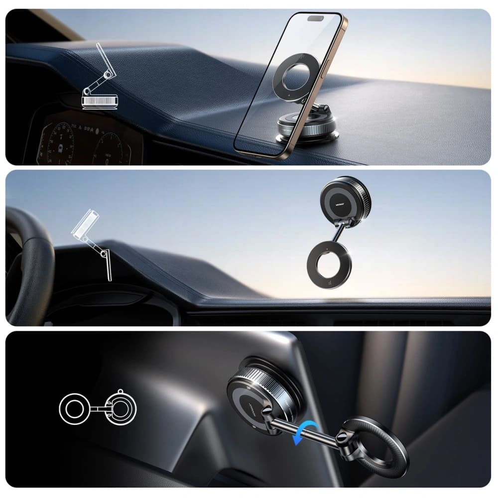 Joyroom JR-ZS501 magnetische Auto Halterung für das Armaturenbrett dunkelgrau - 4