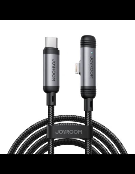 Joyroom S-A56 EnjoyX Sorozat 90° USB-C / Lightning 30W 1.2m fekete kábel
