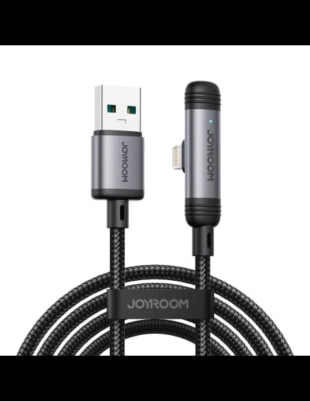 Joyroom S-A56 EnjoyX sorozat 90° USB-A / Lightning 3A 1.2m fekete kábel