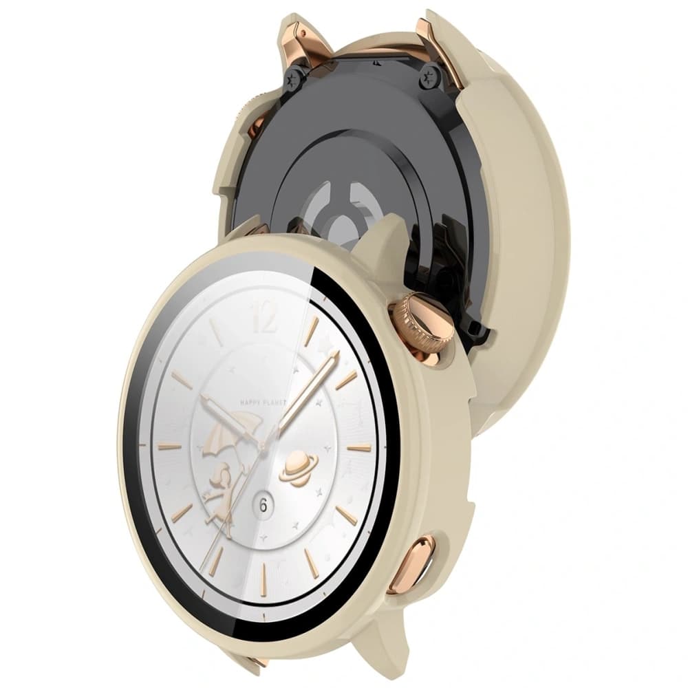 Bizon Case+Glass Watch Case with Glass for OnePlus Watch 3 43mm beige