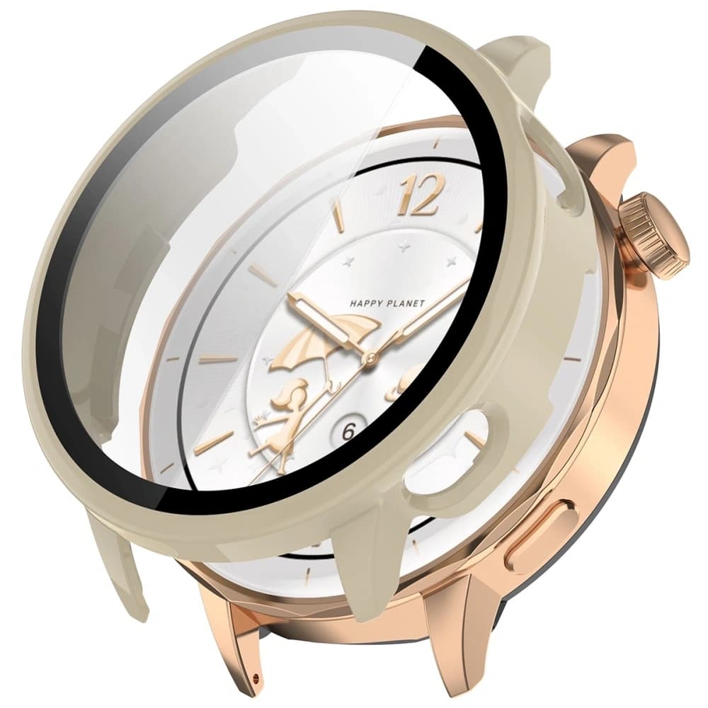 Bizon Case+Glass Watch Case with Glass for OnePlus Watch 3 43mm beige - 4