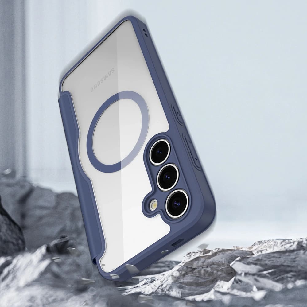 Etui s klopou Dux Ducis Skin X Pro MagSafe pro Samsung Galaxy S25+ Plus modré - 9