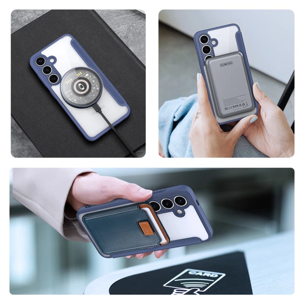 Etui s klopou Dux Ducis Skin X Pro MagSafe pro Samsung Galaxy S25+ Plus modré - 12