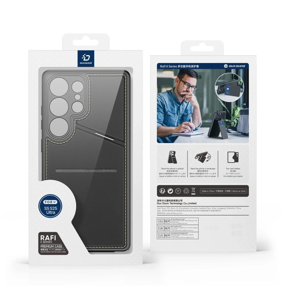 Dux Ducis Rafi II Hülle für Samsung Galaxy S25 Ultra mit Ständer schwarz - 17
