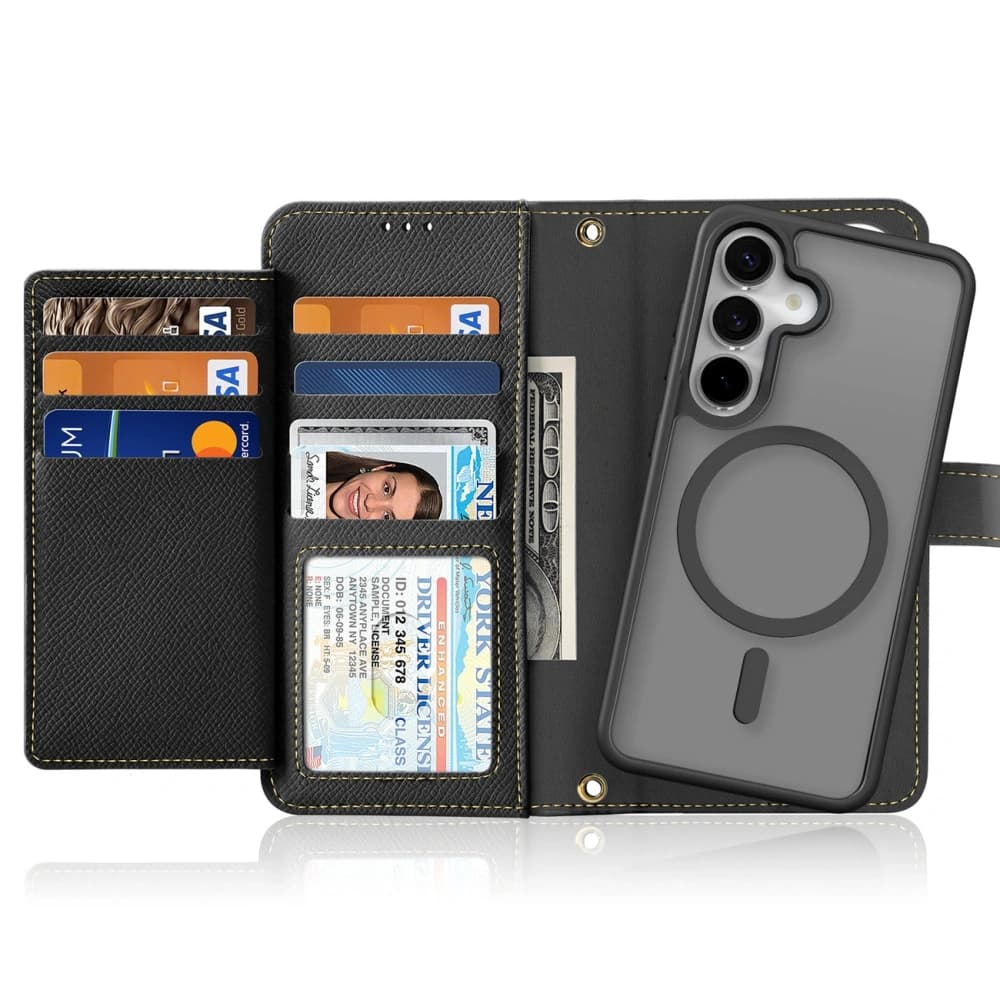 Dux Ducis Lawa Flip Case for Samsung Galaxy S25 with detachable magnetic wallet black - 2