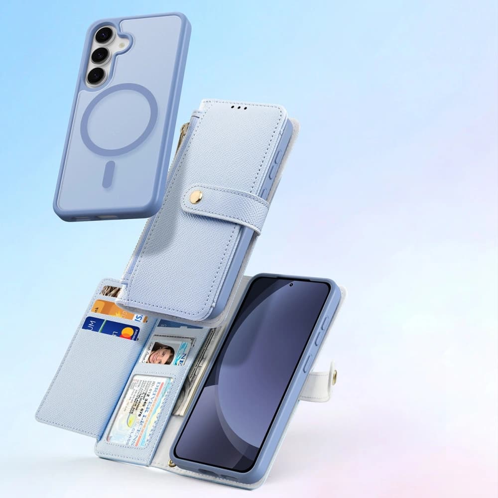 Dux Ducis Lawa Flip Case for Samsung Galaxy S25 with detachable magnetic wallet blue - 10