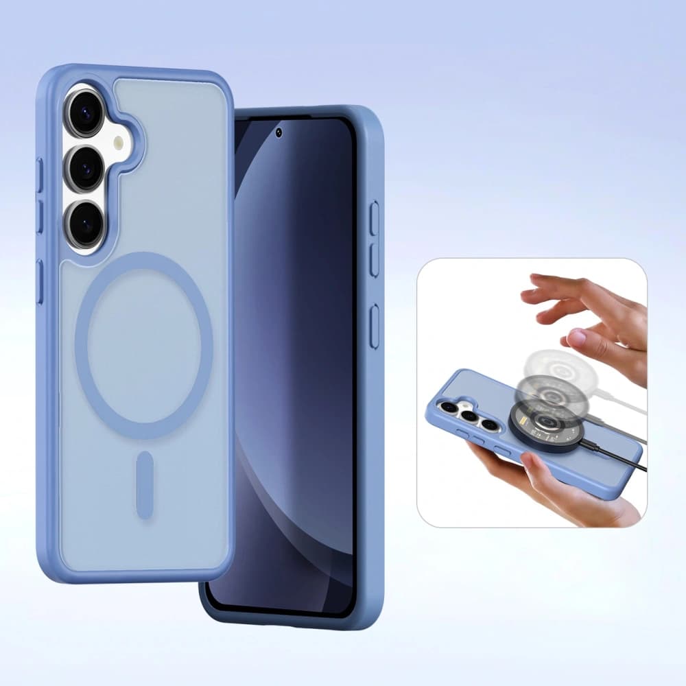 Etui cu clapetă Dux Ducis Lawa pentru Samsung Galaxy S25+ Plus cu portofel magnetic detașabil albastru - 2