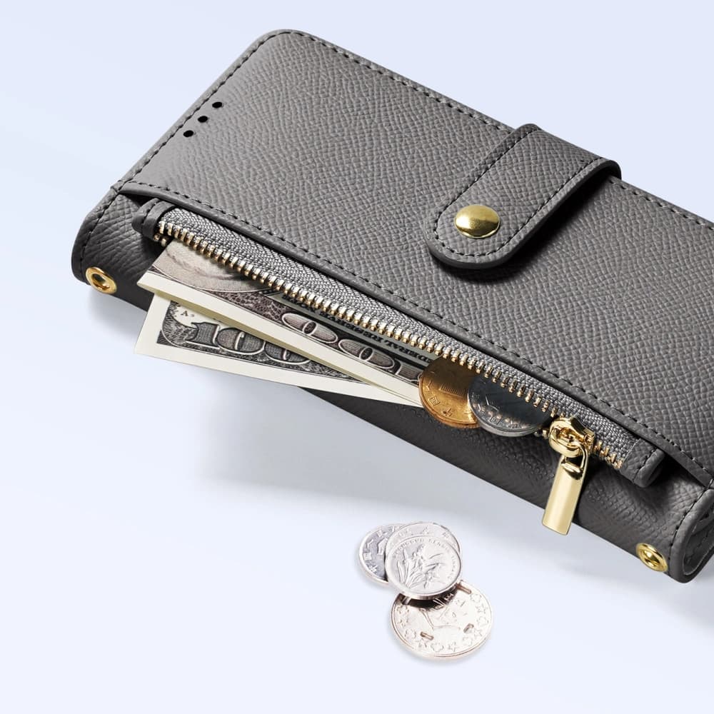 Etui s klopou Dux Ducis Lawa pro Samsung Galaxy S25+ Plus s odnímatelnou magnetickou peněženkou šedé - 7