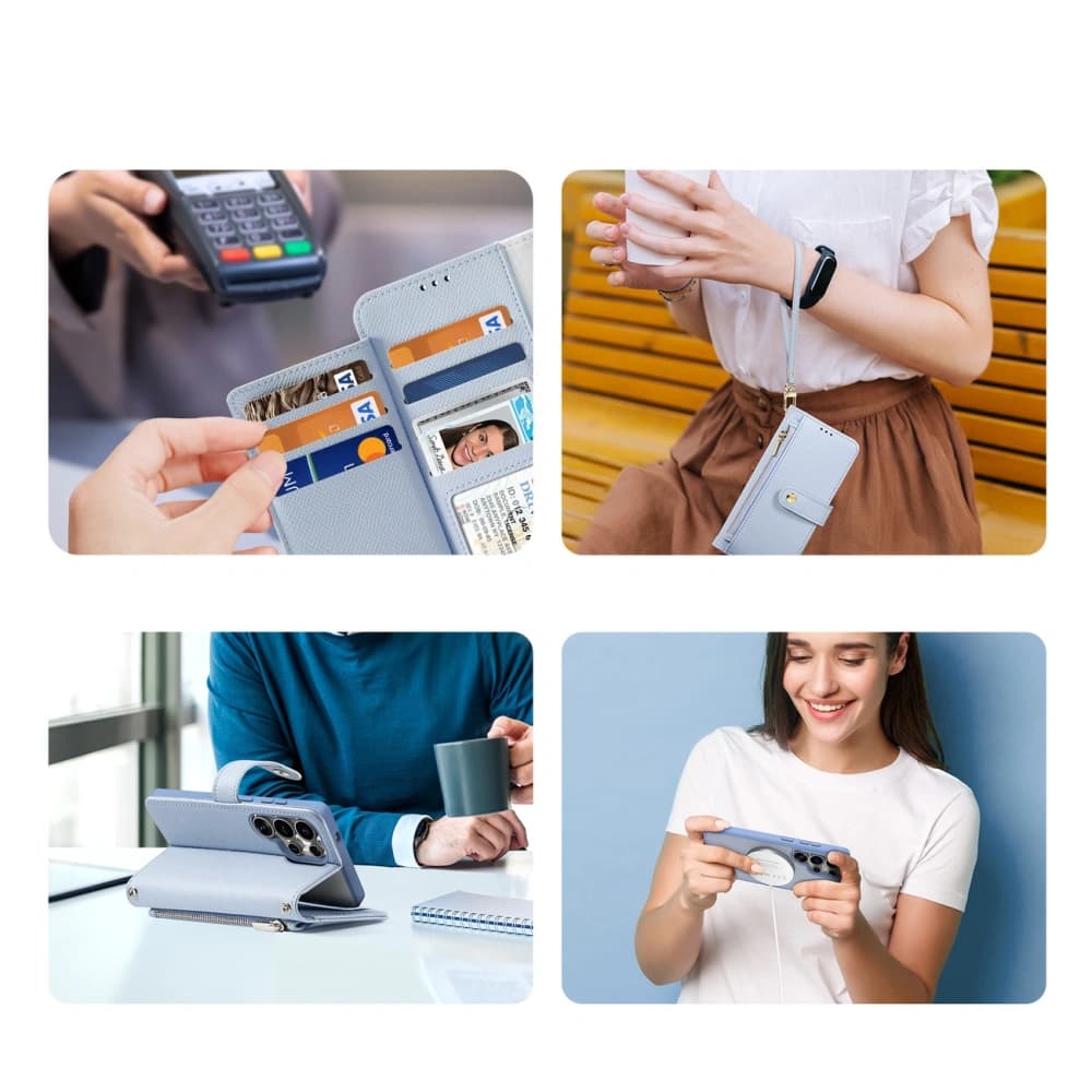 Dux Ducis Lawa Klappetui für Samsung Galaxy S25 Ultra mit abnehmbarem magnetischem Geldbeutel blau - 9