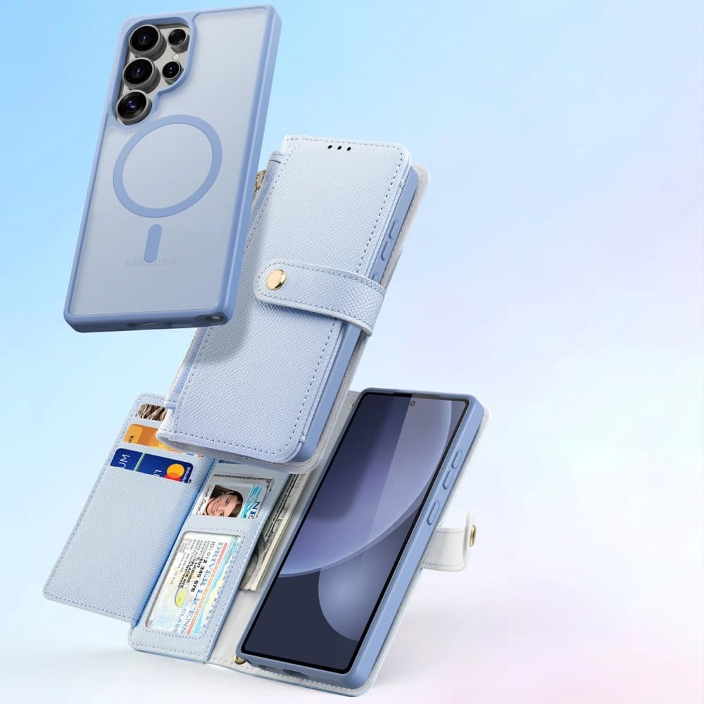 Dux Ducis Lawa Klappetui für Samsung Galaxy S25 Ultra mit abnehmbarem magnetischem Geldbeutel blau - 10