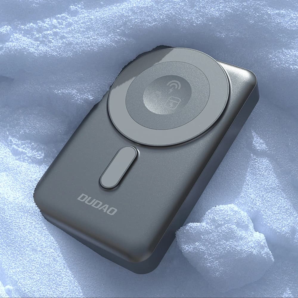 Powerbank wireless Dudao K29 10000mAh PD 20W MagSafe cu carcasă metalică, suport și cabluri integrate USB-C, Lightning gri - 9