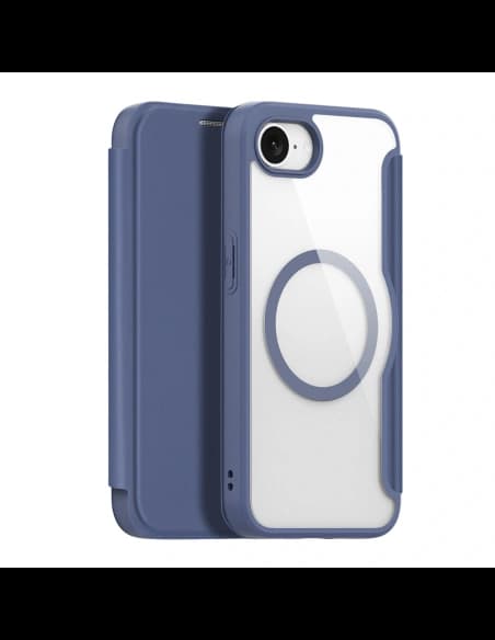 Etui cu clapetă Dux Ducis Skin X Pro cu MagSafe pentru iPhone 16e, albastru