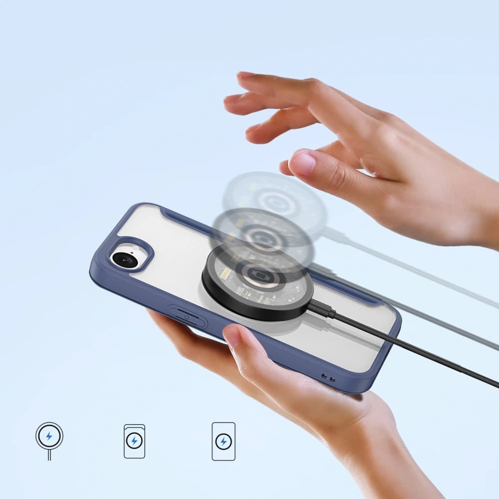 Etui s klopou Dux Ducis Skin X Pro s MagSafe na iPhone 16e modré - 4