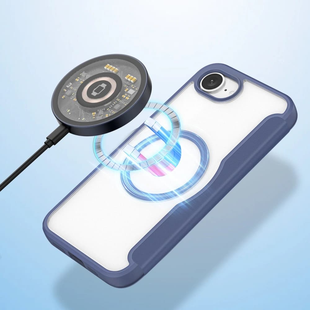 Etui s klopou Dux Ducis Skin X Pro s MagSafe na iPhone 16e modré - 5