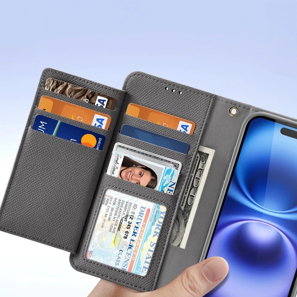 Dux Ducis Lawa flip case for Apple iPhone 16 with detachable magnetic wallet gray - 7