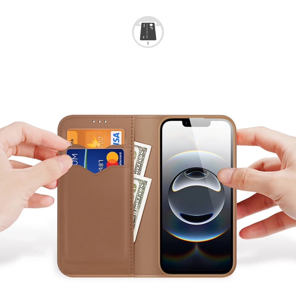 Husa cu clapetă Dux Ducis Hivo pentru Apple iPhone 16e, maro - 2