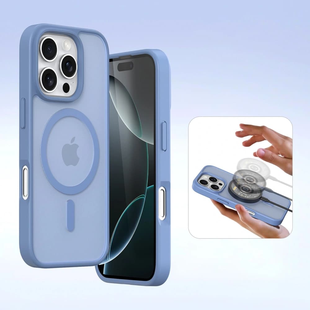 Dux Ducis Lawa Flip Case for Apple iPhone 16 Pro Max with detachable magnetic wallet in blue - 6