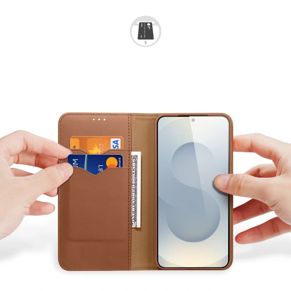 Dux Ducis Hivo flip case for Samsung Galaxy S25 Edge brown - 2