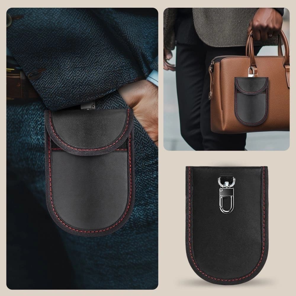 Tech-Protect KLR100 Pouch Keyless RFID Signální Blokovací Pouzdro Černá/Červená - 5