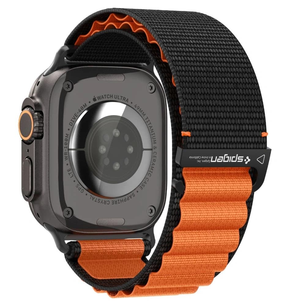 Spigen WBF1 Band für Apple Watch 6/7/8/9/10/SE/Ultra 1/2 44/45/46/49mm Schwarz/Orange - 2