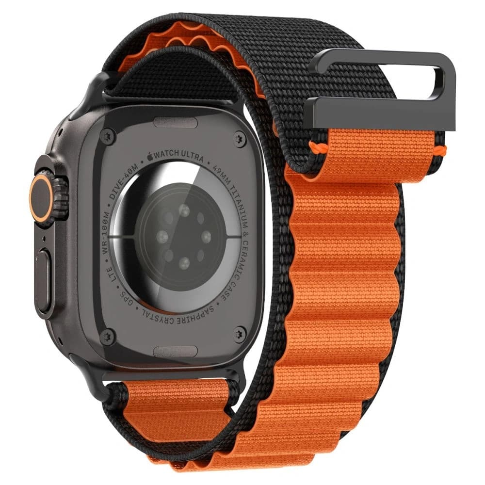 Spigen WBF1 Band für Apple Watch 6/7/8/9/10/SE/Ultra 1/2 44/45/46/49mm Schwarz/Orange - 3