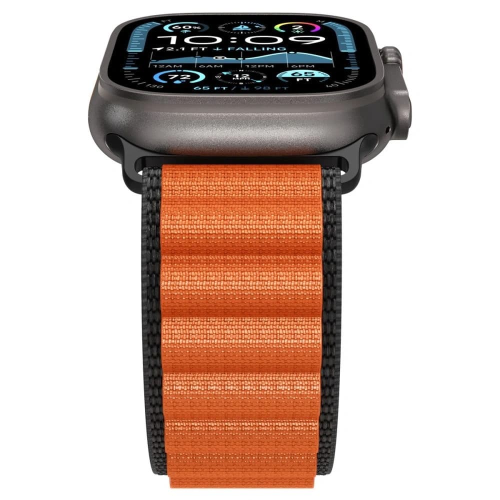 Spigen WBF1 Band für Apple Watch 6/7/8/9/10/SE/Ultra 1/2 44/45/46/49mm Schwarz/Orange - 7