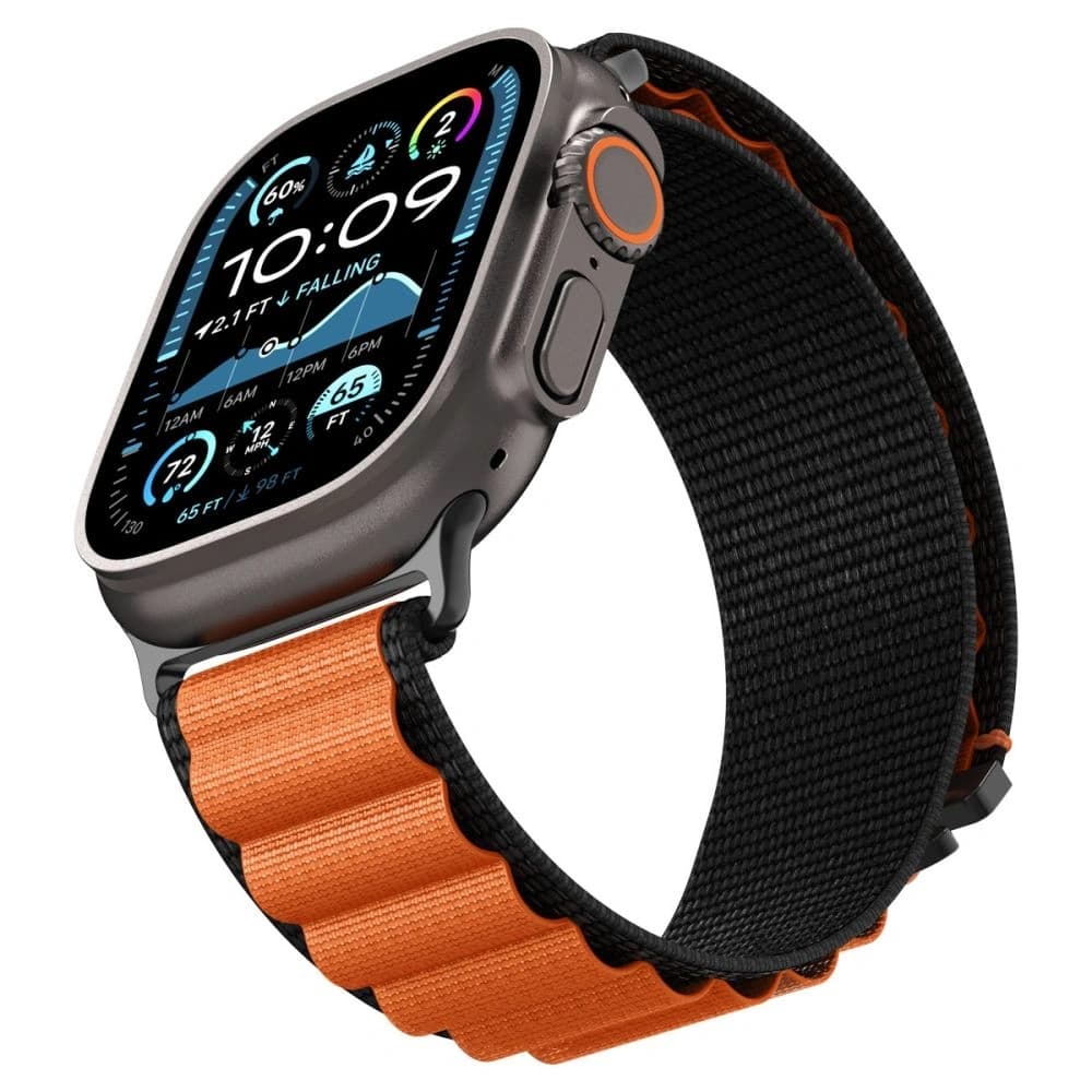 Spigen WBF1 Band für Apple Watch 6/7/8/9/10/SE/Ultra 1/2 44/45/46/49mm Schwarz/Orange - 8