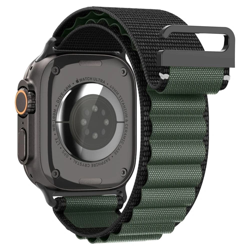 Spigen WBF1 Band Apple Watch 6/7/8/9/10/SE/Ultra 1/2 44/45/46/49mm Negru/verde - 3