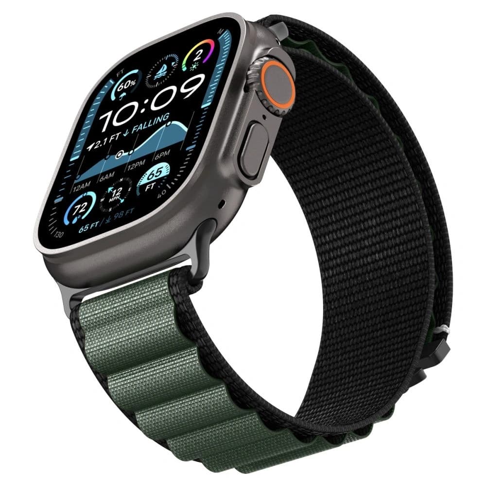 Spigen WBF1 Band Apple Watch 6/7/8/9/10/SE/Ultra 1/2 44/45/46/49mm Negru/verde - 8