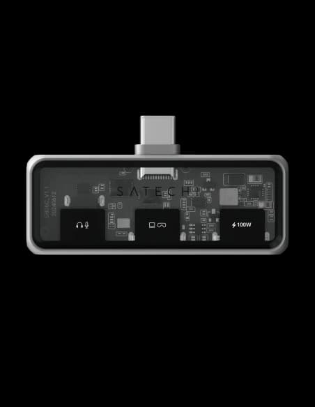 Satechi Mobile XR Hub s audio, USB-C / USB-C PD 100W, USB-C DP 1.4 4K@60Hz, 3.5mm Jack šedý