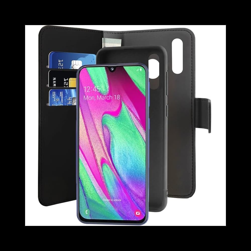 Etui PURO Wallet Detachable 2w1 Samsung Galaxy A40 (černý) - 2