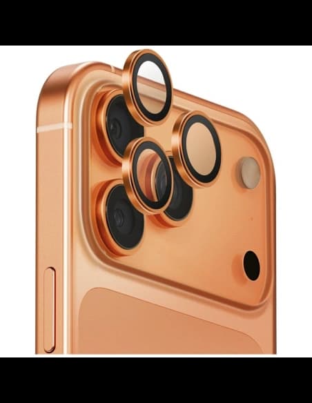 UNIQ Optix Hliníkový Ochranný Kryt Objektivu Kamery pro Apple iPhone 17 Pro / iPhone 17 Pro Max s aplikátorem jantarovým