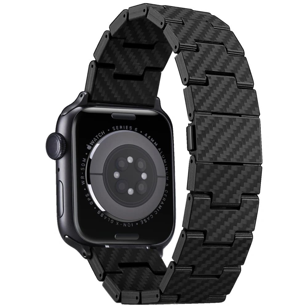 PITAKA Carbonfaser Retro für Apple Watch 1/2/3/4/5/6/7/8/9/10/11/SE/SE 3/Ultra/Ultra 2/Ultra 3 schwarz grau - 3