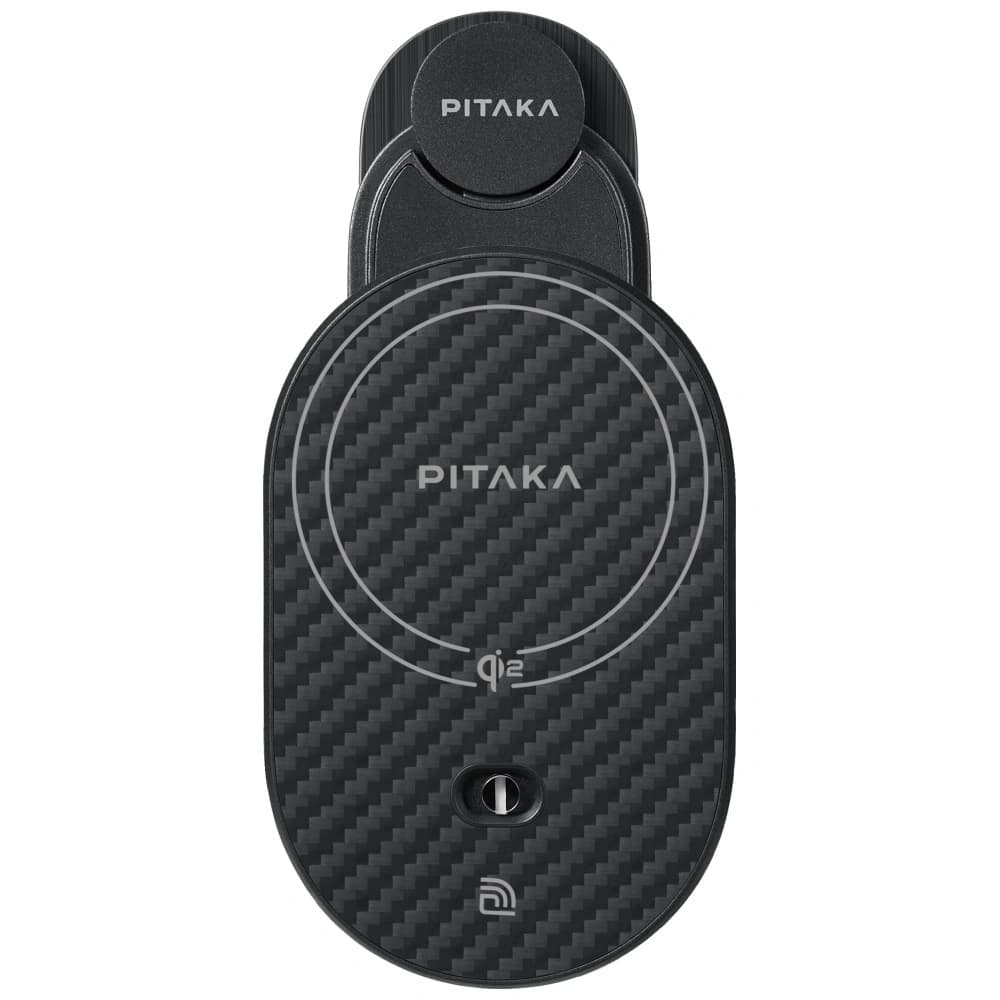 PITAKA MagEZ Pro 2 Qi2 Tesla Halterung mit drahtlosem Ladegerät MagSafe für Tesla Model 3/Y schwarz grau - 2
