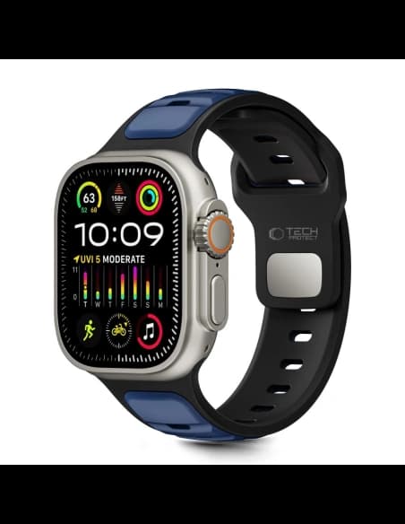 Tech-Protect IconBand Line Apple Watch 8 / 9 / 10 / 11 / SE / Ultra 44/45/46/49mm Negru/bleu marin