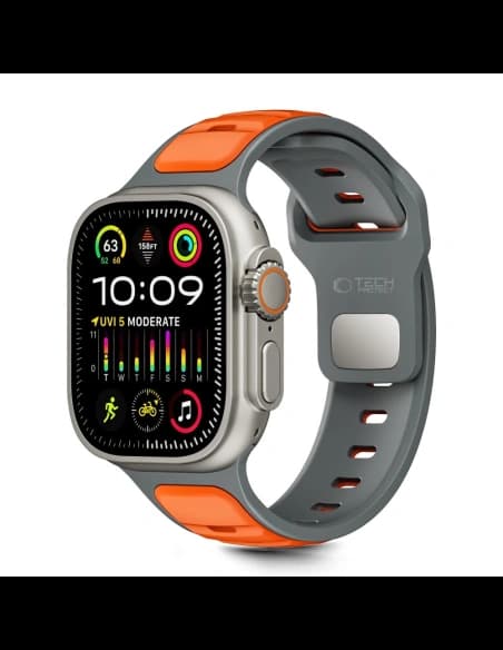 Tech-Protect IconBand Line Apple Watch 8 / 9 / 10 / 11 / SE / Ultra 44/45/46/49mm Gri/portocaliu