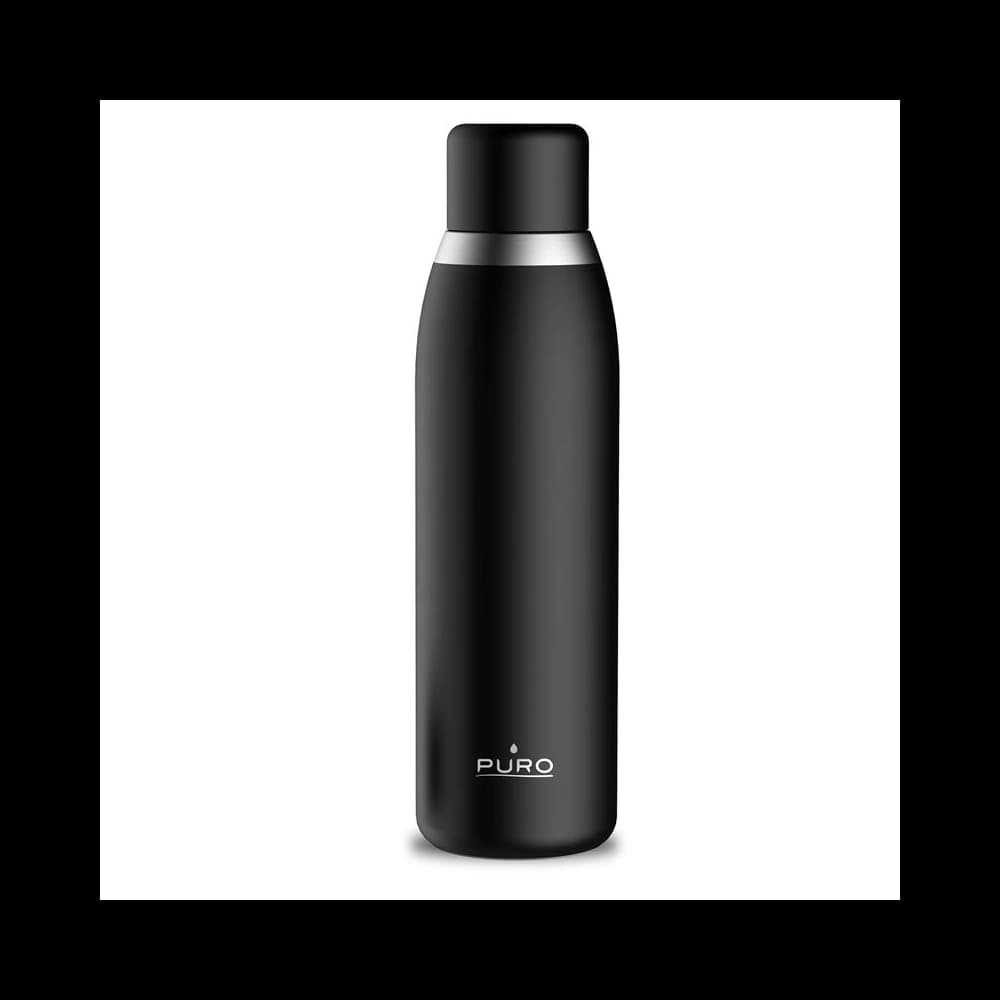 Sticlă termică PURO Smart Bottle 500ml INOX cu capac inteligent LED (Negru) - 3