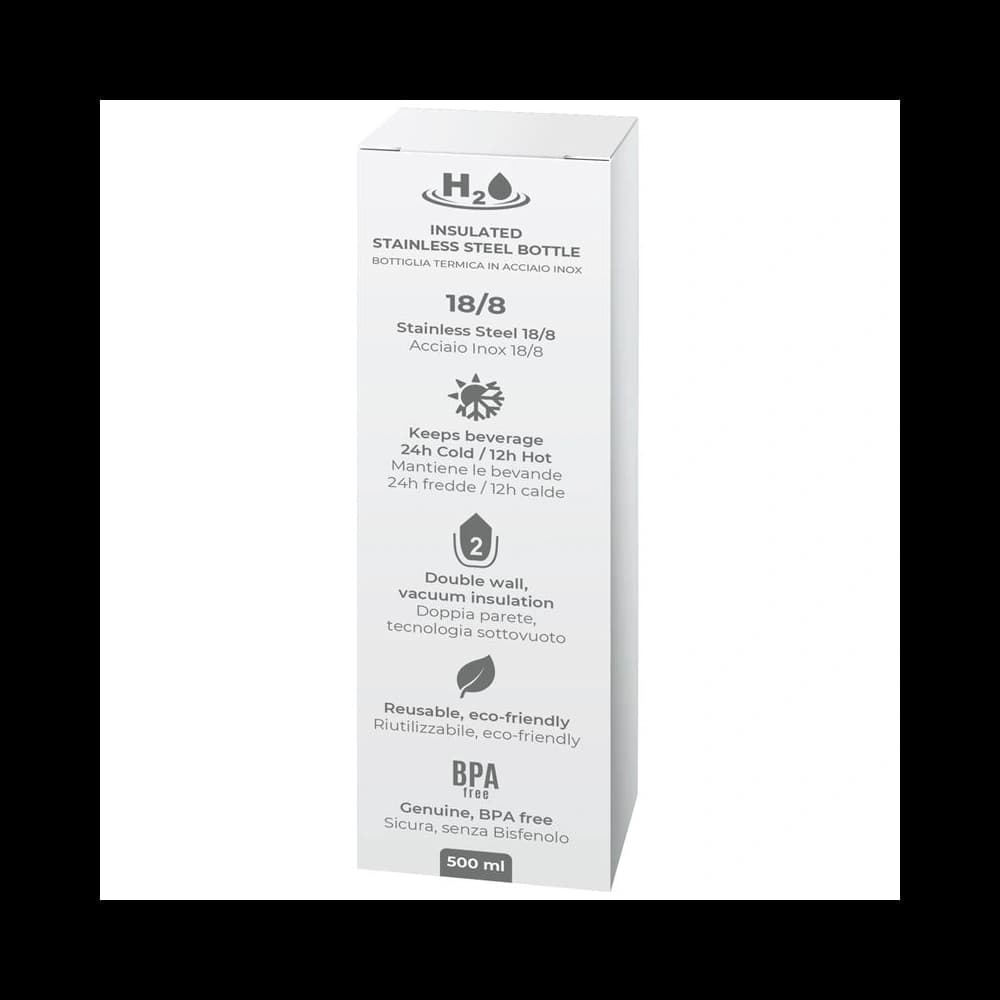 Sticlă termică din oțel inoxidabil PURO H2O 500ml (Negru Mat) - 2