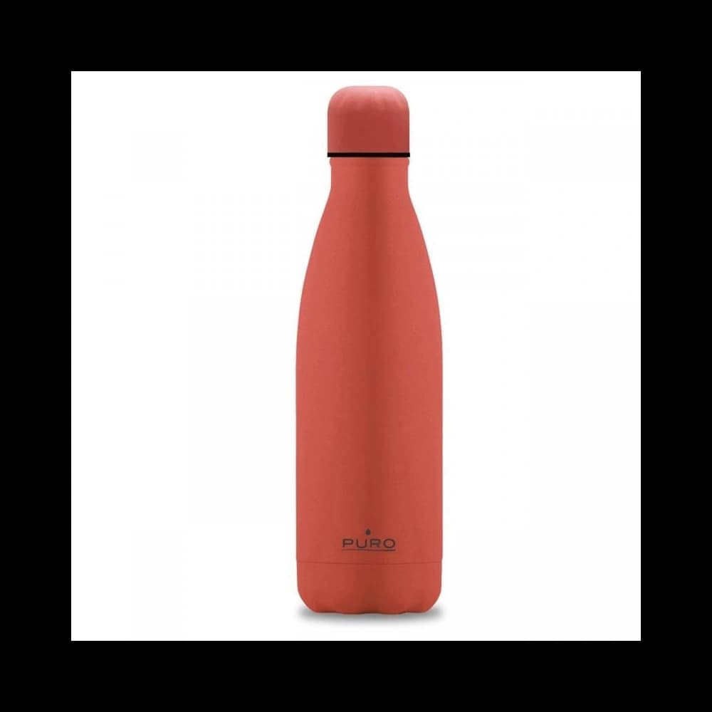 Sticlă termică din oțel inoxidabil PURO ICON 500ml (Coral Vie) (Acoperire din silicon)