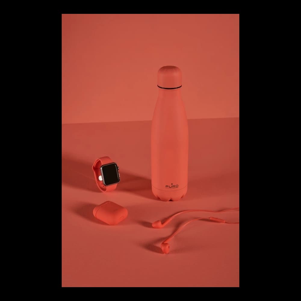 Sticlă termică din oțel inoxidabil PURO ICON 500ml (Coral Vie) (Acoperire din silicon) - 3