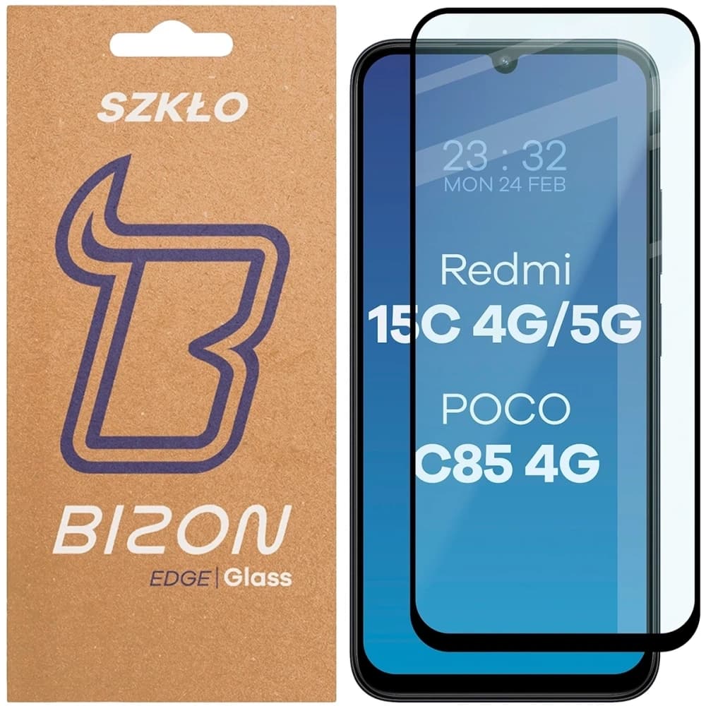 Bizon Glass Edge 2 Xiaomi Redmi 15C 4G / 5G / POCO C85 4G 173mm fekete keret