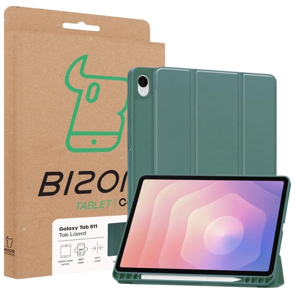 Bizon Case Tab Lizard Samsung Galaxy Tab S11 sötétzöld - 9