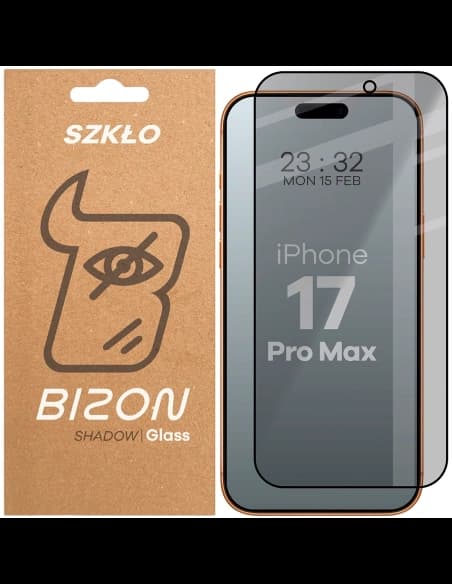 Bizon Glass Edge Shadow Apple iPhone 17 Pro Max fekete kerettel árnyékolt