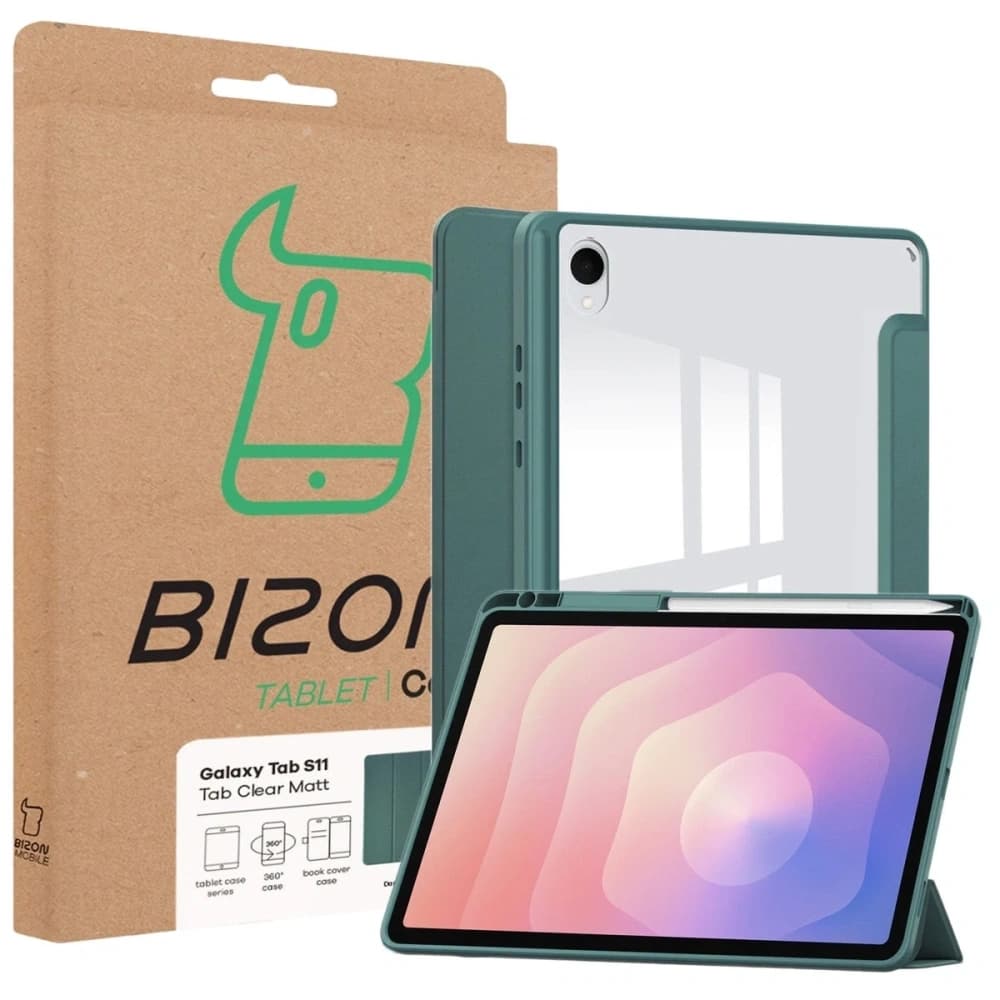 Bizon Case Tab Klar Matt Samsung Galaxy Tab S11 dunkelgrün - 8